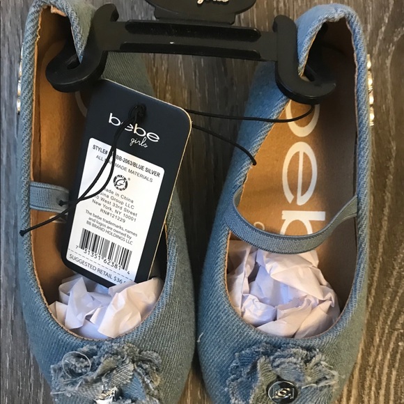 Bebe Girls infant Toddler Denim Slip on Shoes - Picture 3 of 6